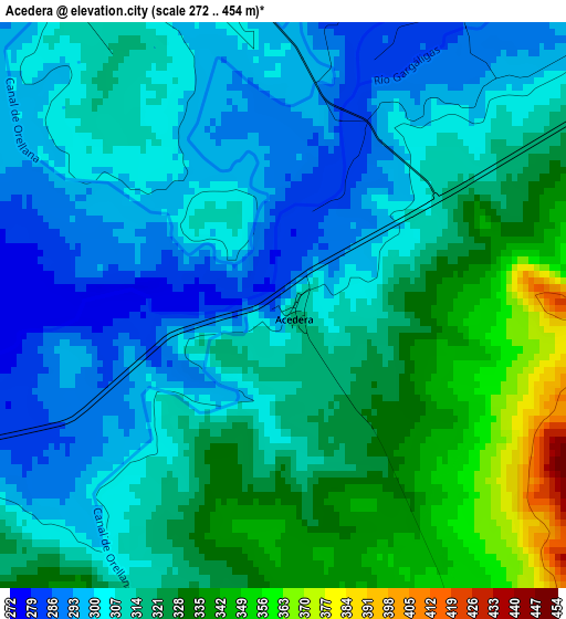 Acedera elevation map