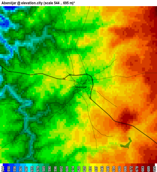 Abenójar elevation map