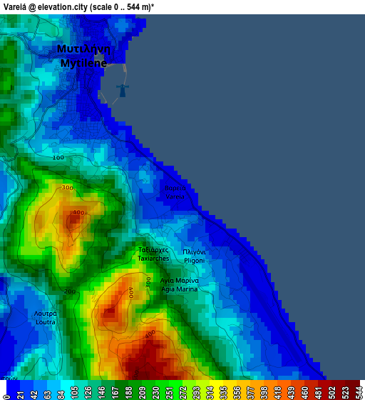 Vareiá elevation map