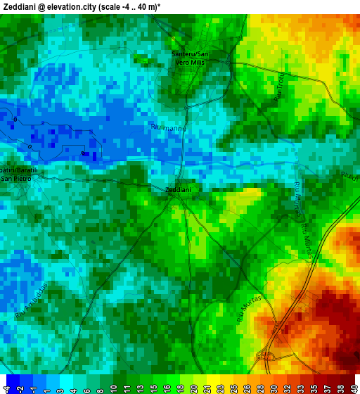 Zeddiani elevation map