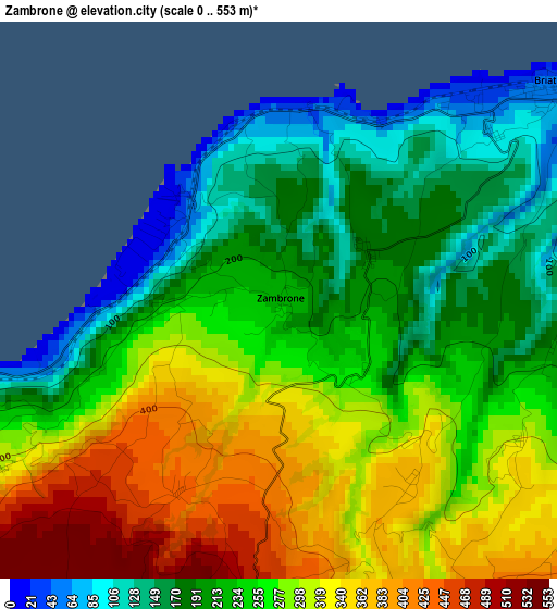 Zambrone elevation map