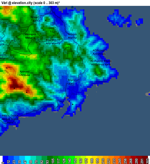 Vári elevation map