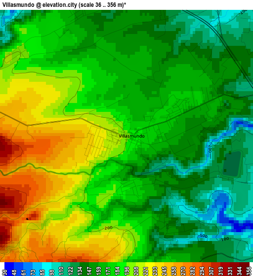 Villasmundo elevation map