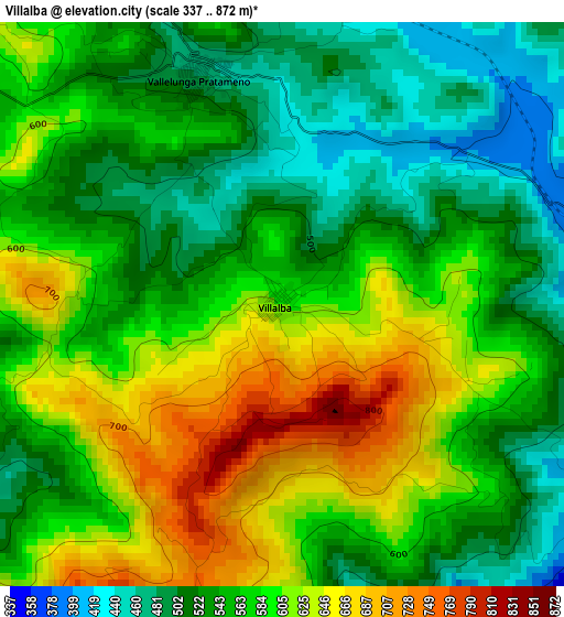 Villalba elevation map