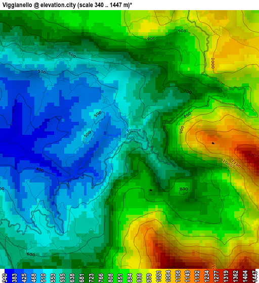 Viggianello elevation map