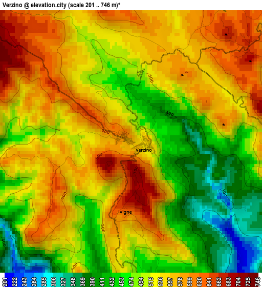 Verzino elevation map