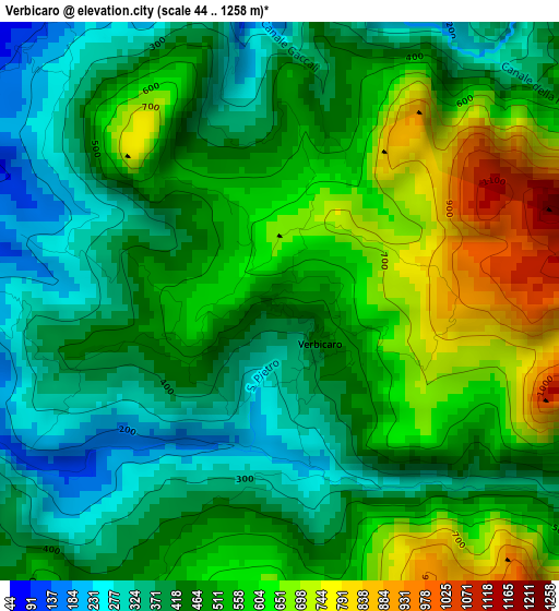 Verbicaro elevation map