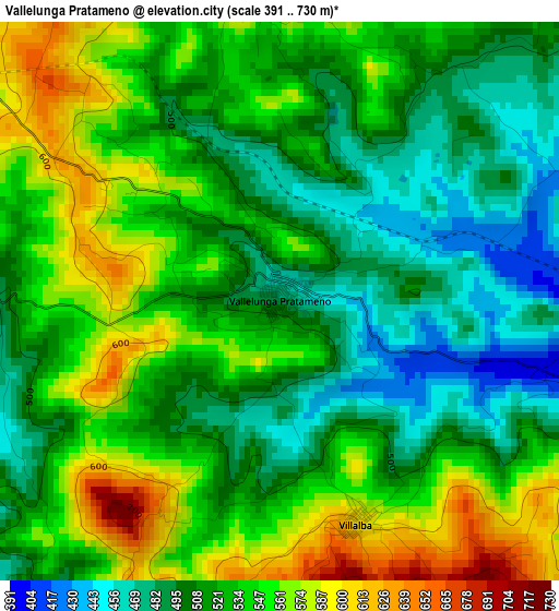 Vallelunga Pratameno elevation map