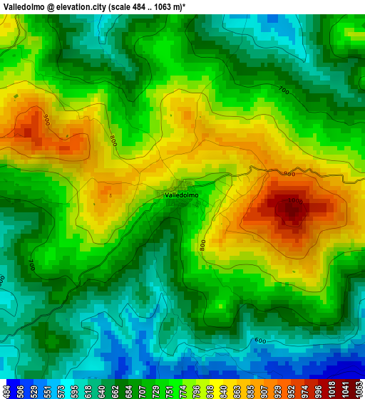 Valledolmo elevation map