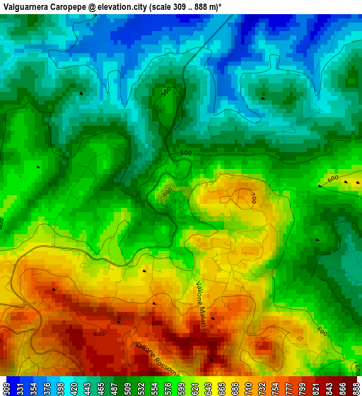 Valguarnera Caropepe elevation map