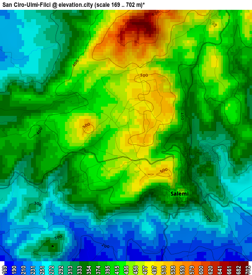 San Ciro-Ulmi-Filci elevation map