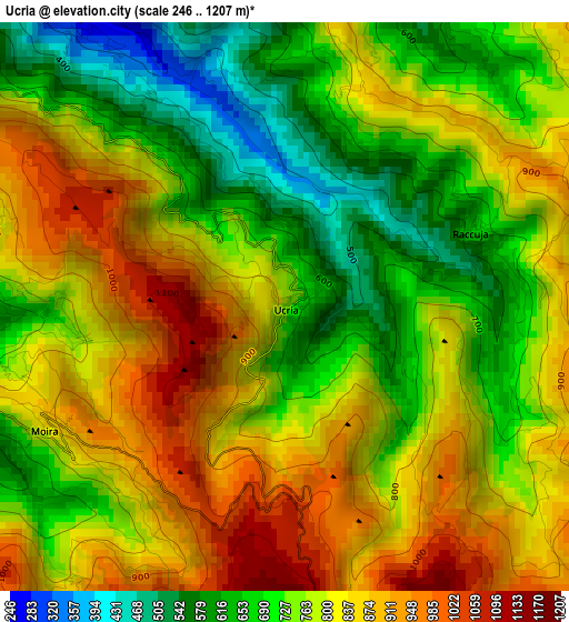 Ucria elevation map