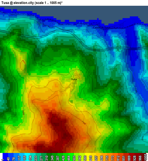 Tusa elevation map