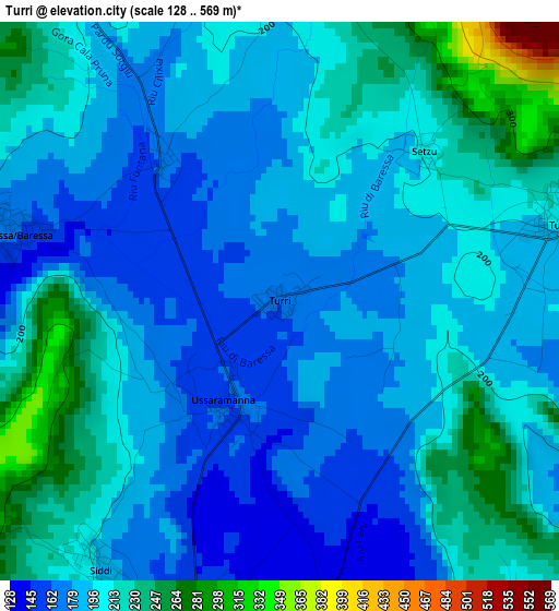 Turri elevation map