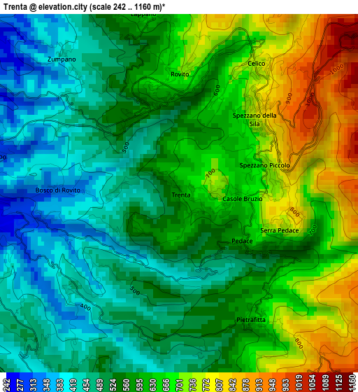 Trenta elevation map
