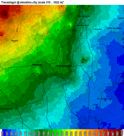 Trecastagni elevation map