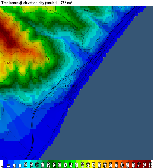 Trebisacce elevation map