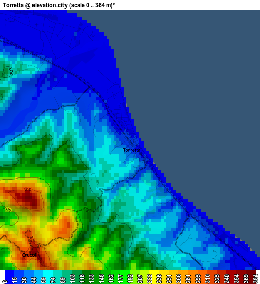 Torretta elevation map