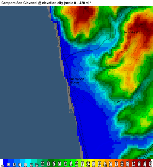 Campora San Giovanni elevation map