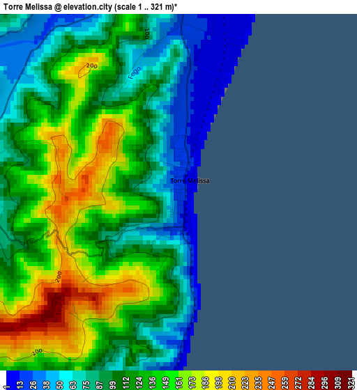 Torre Melissa elevation map