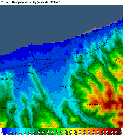 Torregrotta elevation map