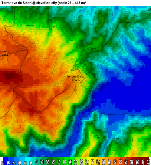 Terranova da Sibari elevation map