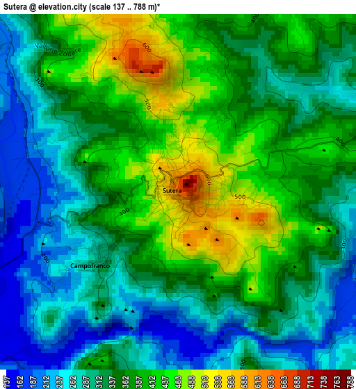 Sutera elevation map