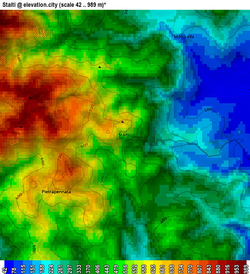 Staiti elevation map