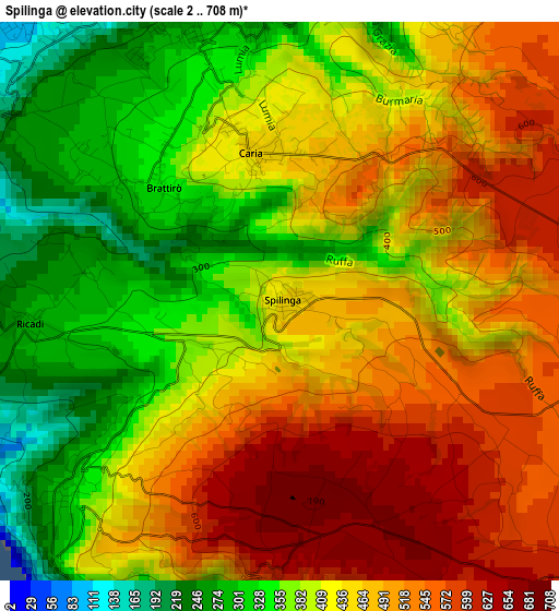 Spilinga elevation map