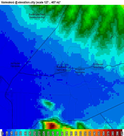 Vamvakoú elevation map