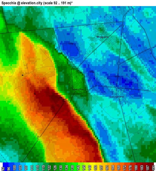 Specchia elevation map