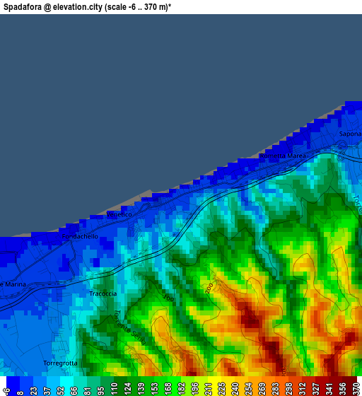Spadafora elevation map