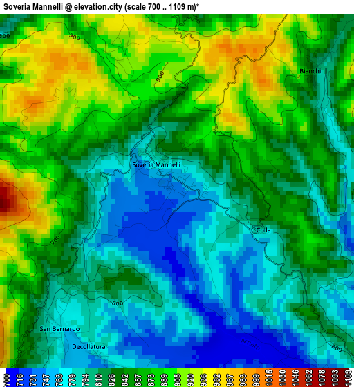 Soveria Mannelli elevation map