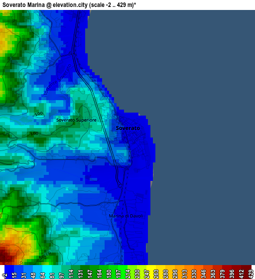 Soverato Marina elevation map