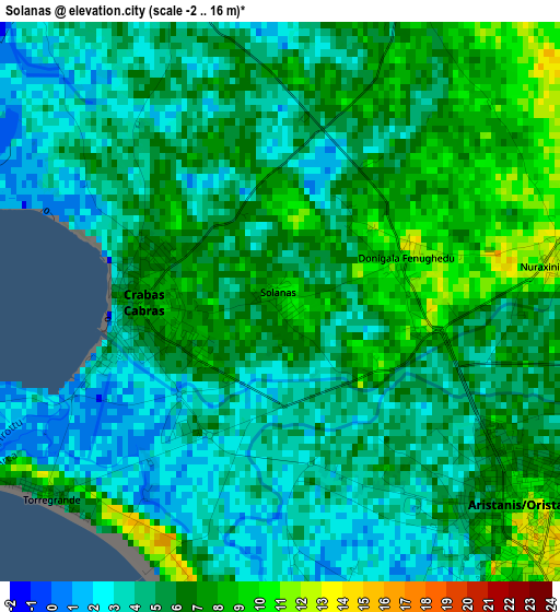 Solanas elevation map