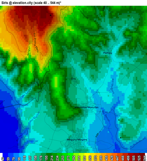 Siris elevation map