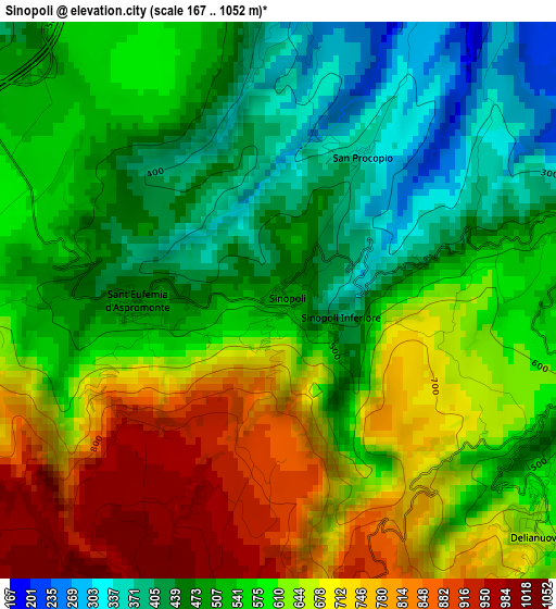 Sinopoli elevation map