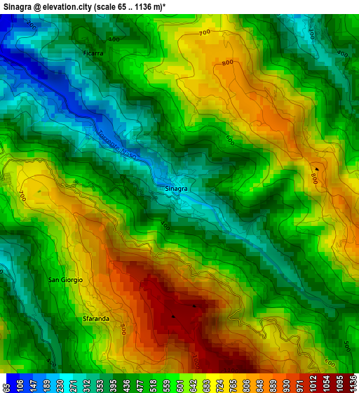 Sinagra elevation map