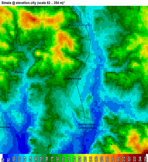 Simala elevation map