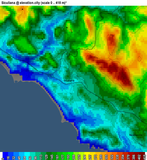 Siculiana elevation map