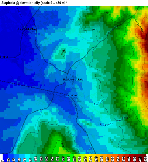 Siapiccia elevation map