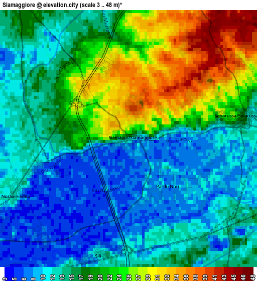 Siamaggiore elevation map