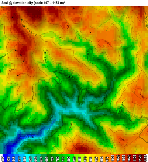 Seui elevation map