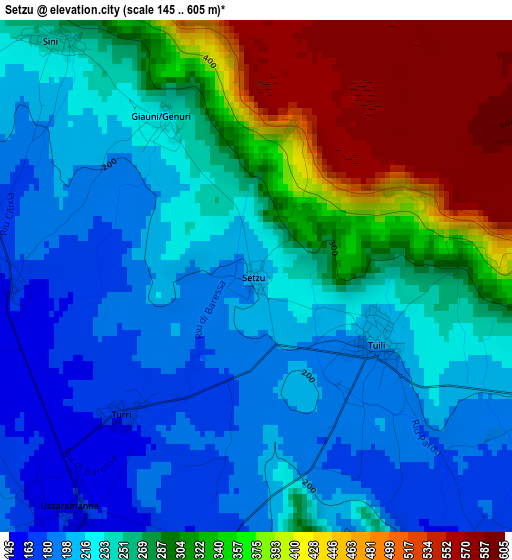 Setzu elevation map