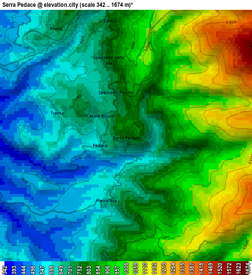 Serra Pedace elevation map