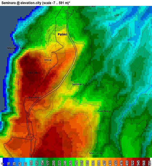 Seminara elevation map