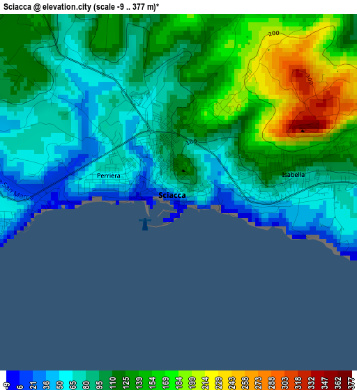 Sciacca elevation map