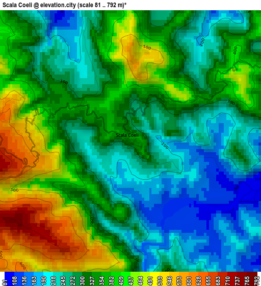 Scala Coeli elevation map
