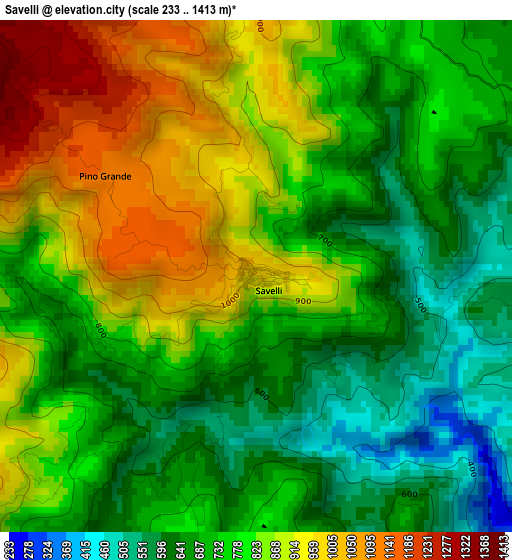 Savelli elevation map