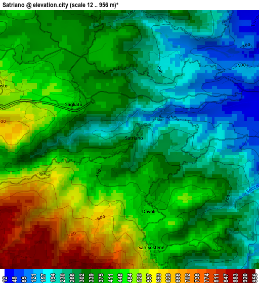 Satriano elevation map